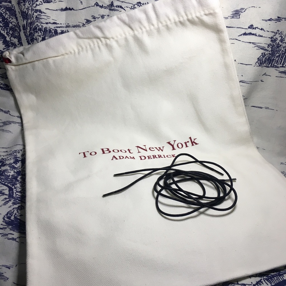 Two (2) To Boot Dust bags & Black Thin Rope Shoe laces set for dress shoes 34”